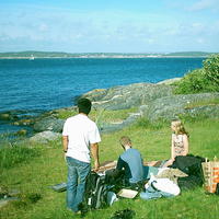 Vi hittade en bit strand på den norra delen av ön